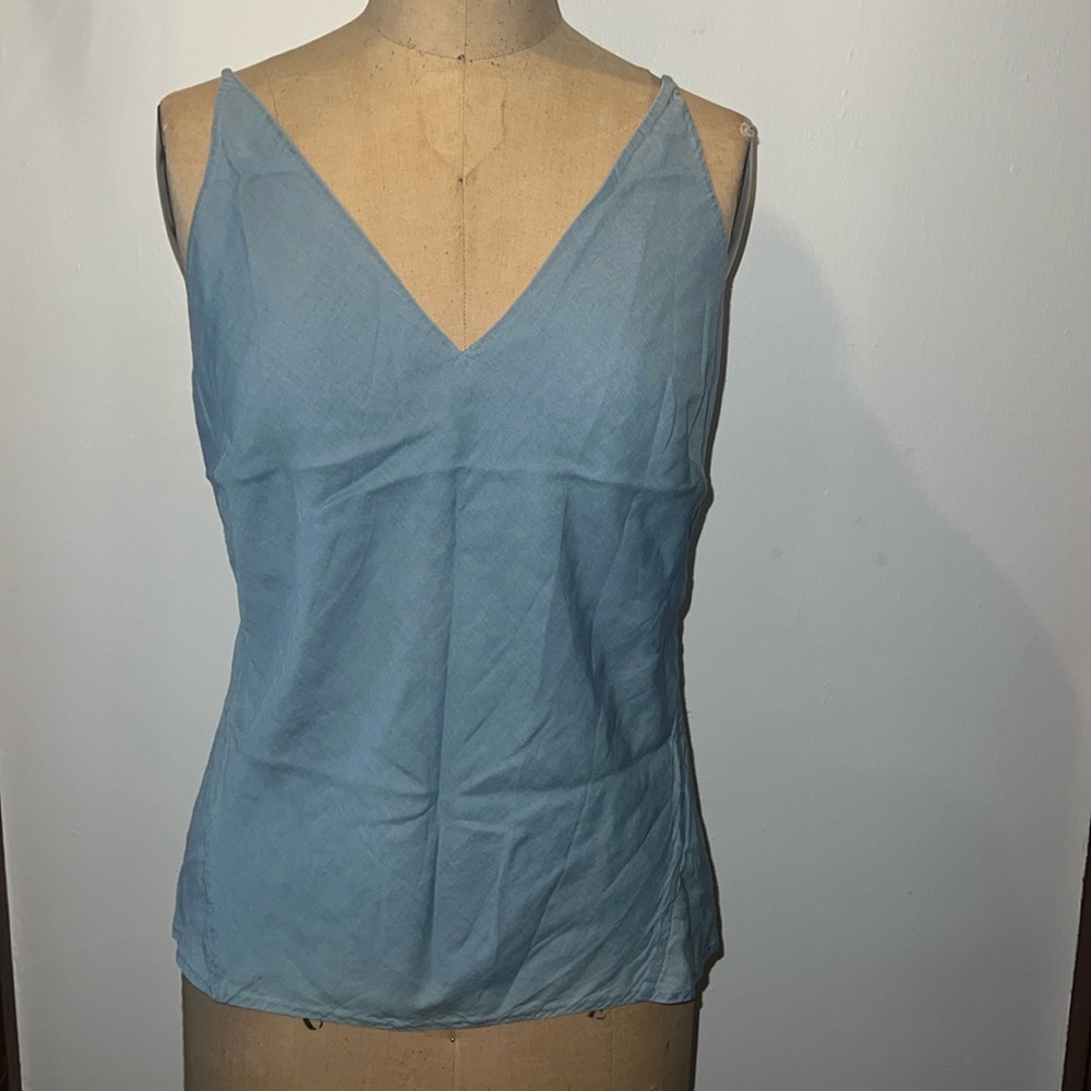 J. Brand Light Blue Chambray Lucy Camisole L